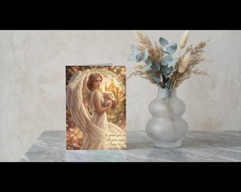 Psalm 91:11 Angel Card Bundle, Color and Line Art Coloring Page (Digital Download)