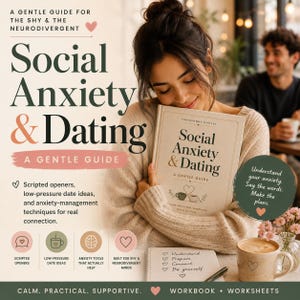 Daten voor introverte mensen en sociale angsten | Gespreksscripts, openers en ideeën voor een date bij lage druk | Afdrukbaar werkboek voor verlegen daters (pdf)