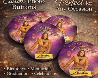 Benutzerdefinierte Foto Button, personalisierte Andenken Andenken, Geburtstag Erinnerungsfeier Abschluss Favor