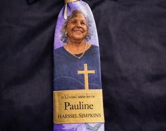 Corbata conmemorativa personalizada con foto, corbata en memoria de un ser querido, recuerdo para celebrar la vida.