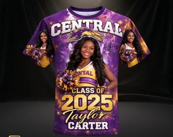Benutzerdefinierte All Over Print Photo Graduation Shirt, 3D Sublimation Tribute Tee