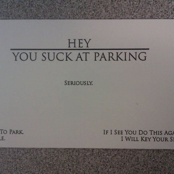 You Suck At Parking - Business Card Sized