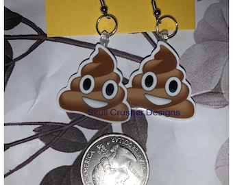 Poop Emoji Earrings