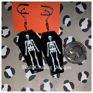 Skeleton Coffin Earrings