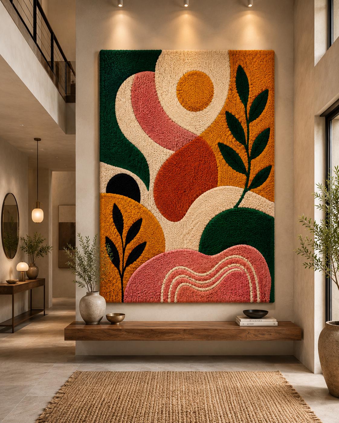 ウォールアート 浮世絵 タフティング 壁掛け beej Tuft wall art M