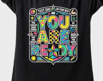 Camiseta para profesores para el día del examen, Camiseta motivacional para exámenes "Estás listo", Camiseta para exámenes estatales