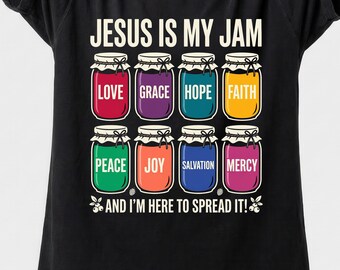 Camiseta "Jesus Is My Jam", ropa de fe cristiana, regalo religioso.