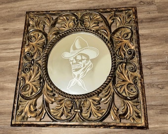 Handgravierter Spiegel - amerikanischer traditioneller Stil