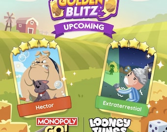 Monopoly GO Golden Blitz Stickers | Hector & Extraterrestial