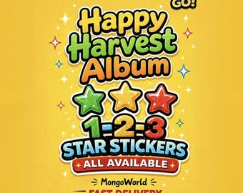 Monopoly Go Happy Harvest Album Stickers, 1-2-3 Stars (All Available)