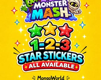 Monopoly Go Monster Mash Album Stickers, 1-2-3 Stars (All Available)