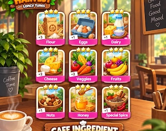 Monopoly GO! (Cafe Ingredients) Instant Delivery - Happy Harvest 1-4 Star Stickers All Sticker