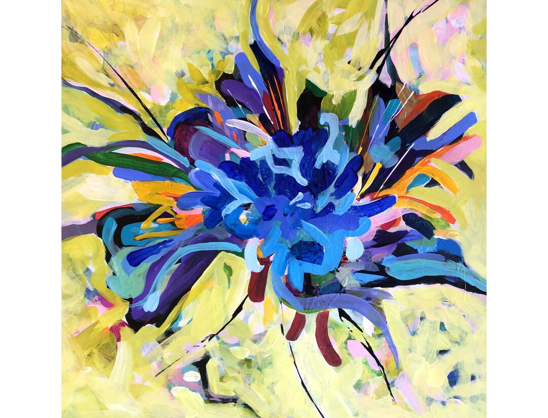Abstract Painting, Floral Painting, Original Art, Affordable Art, Small