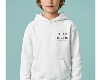 Sudadera con capucha infantil "Hijo de Dios", sudadera con estampado de fe, ropa religiosa para jóvenes.
