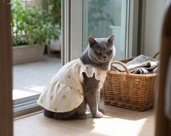 Floral Pet Dress for Cats and Small Dogs | Ruffle Sleeve Summer Outfit