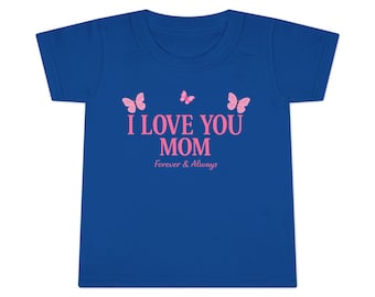 Camiseta infantil con mariposa "Te quiero mamá", regalo para el Día de la Madre.