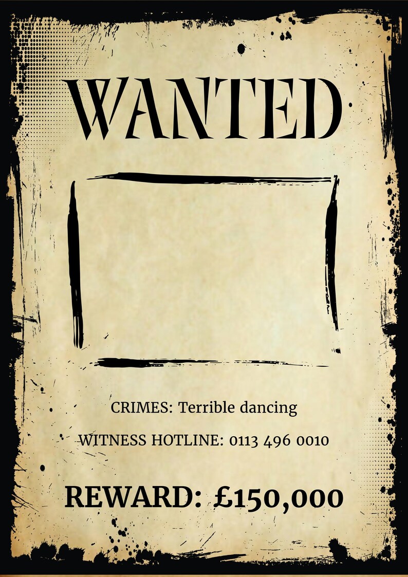 Personalized Wanted Poster, Western Style Birthday Sign (digital ...