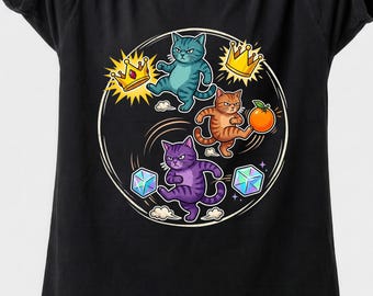 Funny Cats Karate Shirt, Martial Arts Cat Graphic Tee, Retro Gaming Style Cat Lover Gift
