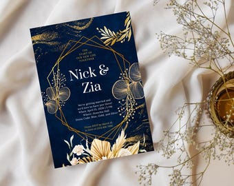 Invitación de boda - Edición dorada de Canva
