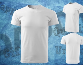 Men's White 100% Cotton Adult Short Sleeve T-Shirt S-3XL