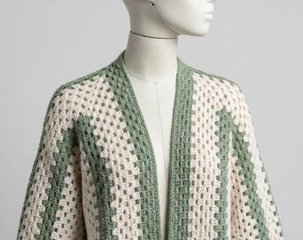 Patrón de top hexagonal de ganchillo para abuela en PDF / Camiseta corta bohemia bicolor / Festival de verano / KnotToYarn