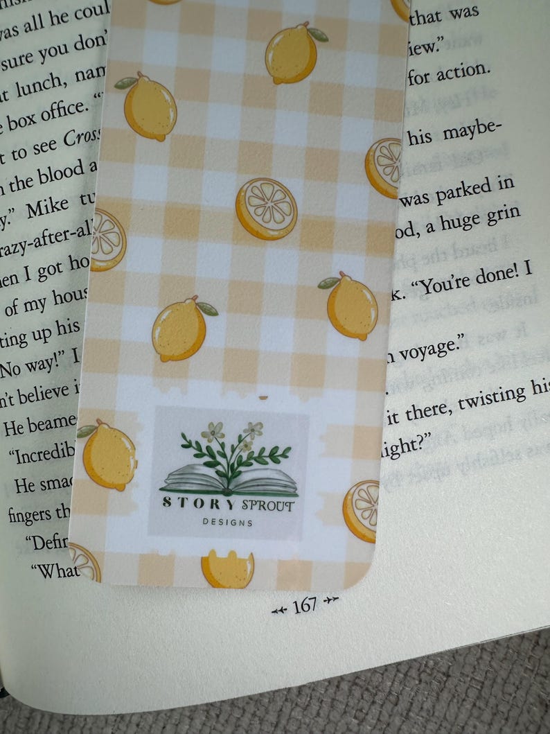 Lemon Reading Lemon Reading Pun Laminated Yellow Bookmark | Bookish Gift - Etsy