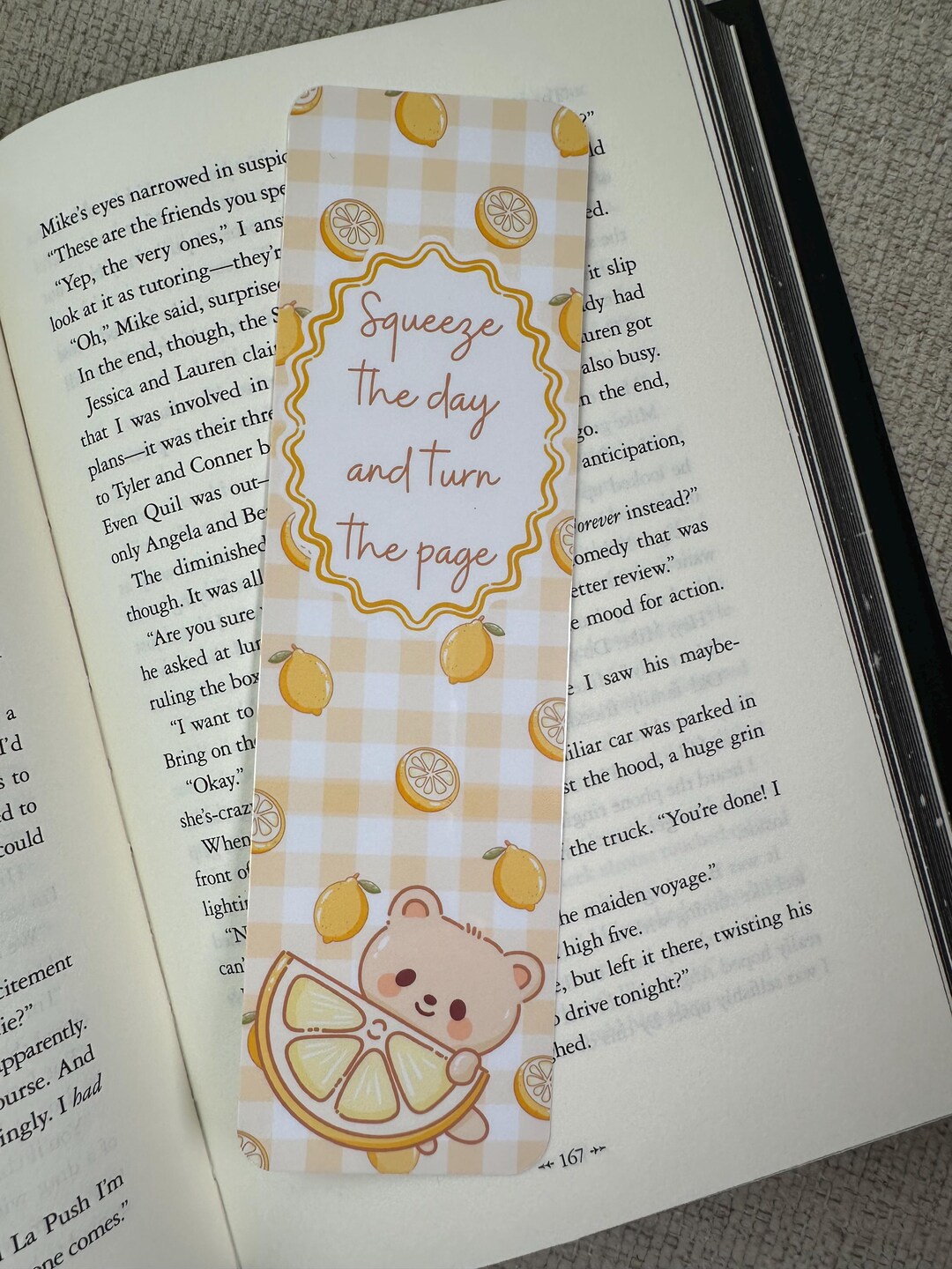 Lemon Reading Lemon Reading Pun Laminated Yellow Bookmark | Bookish Gift - Etsy