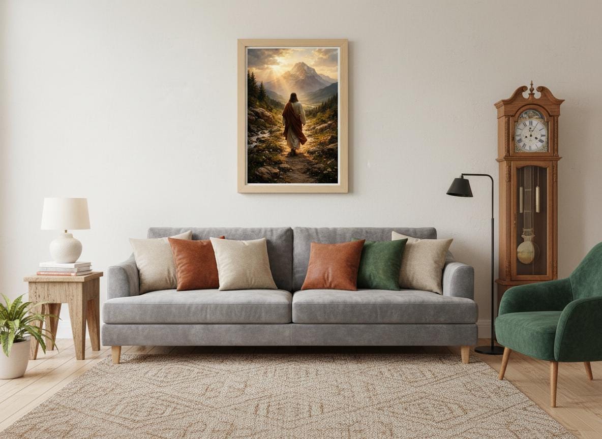 Jesus Walking Toward Light Print – Inspirational Christian Faith Art ...