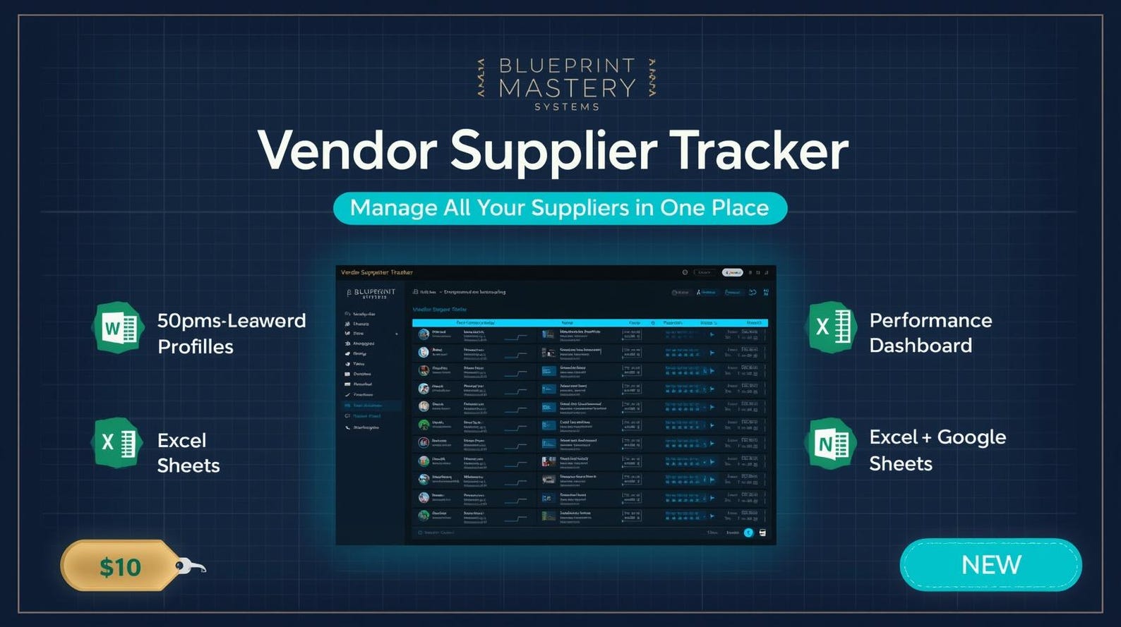 Vendor Supplier Tracker – 50 Supplier Management Dashboard (excel ...