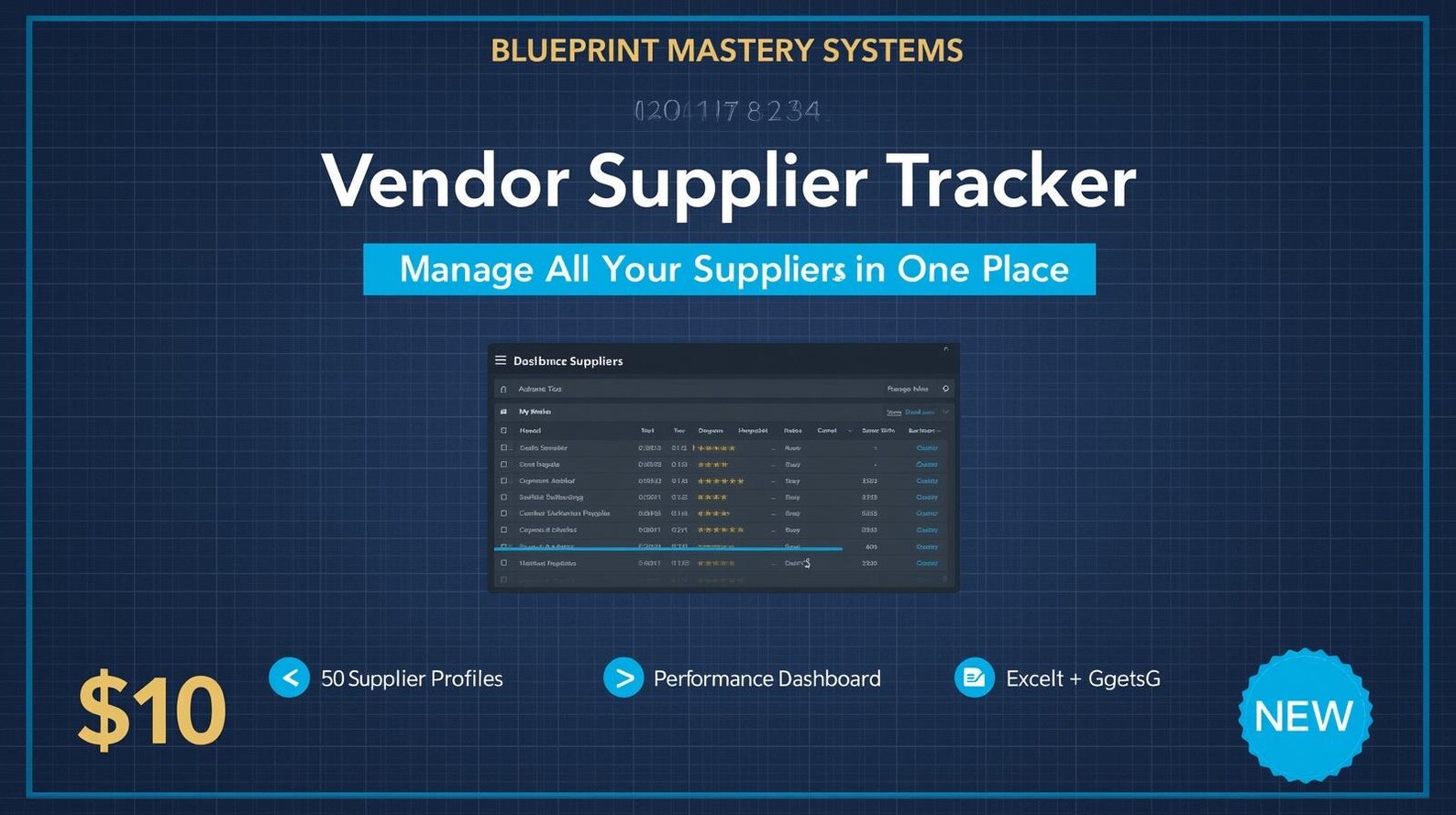 Vendor Supplier Tracker – 50 Supplier Management Dashboard (excel ...