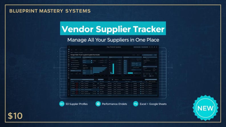 Vendor Supplier Tracker – 50 Supplier Management Dashboard (excel ...