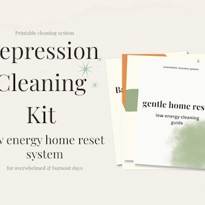 Depression Cleaning Kit Printable | Low Energy Cleaning Bundle | ADHD Cleaning System | Executive Dysfunction Reset | Overwhelmed Home Help