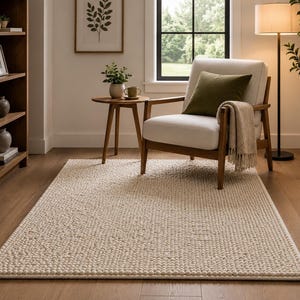 Textured Wool Bubble Loop Area Rug in Cream original Tufted Rug Decor Your Spaces