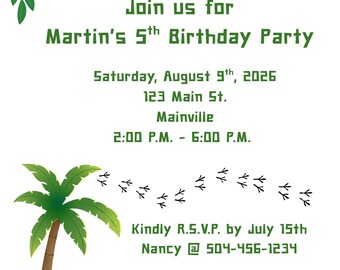 DINO Party Invitation Template