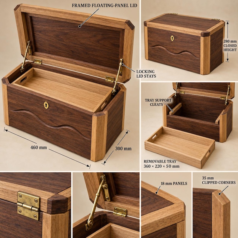 Walnut Keepsafe Box - DIY Plan Blueprint (PDF Download) - Etsy