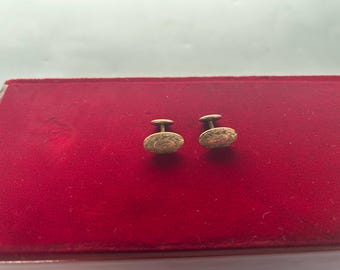 Hayward Antique Gold Filled Oval Cufflinks Monogram Engraved Chain Link