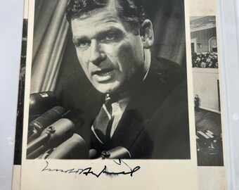 Donald Riegle Signed Photo with 1967 US Senate 90th Congress Booklet