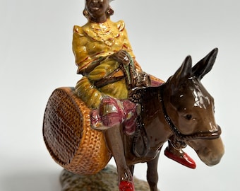 Beswick Susie Jamaica 1347 Vintage Figurine Lady on Donkey Gloss England Graham Orwell
