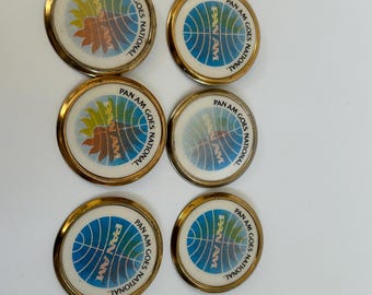 Juego de pines lenticulares Vari-Vue de Pan Am Goes National, 1980, lote 6.