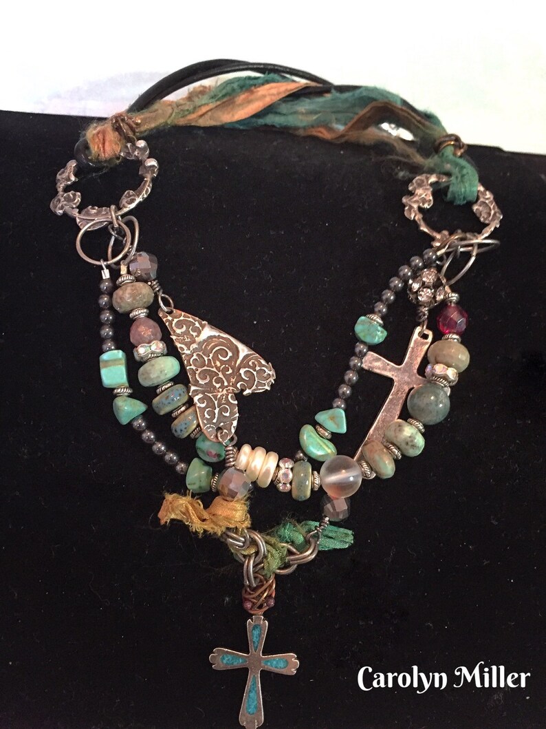 Mixed Media Necklace Etsy