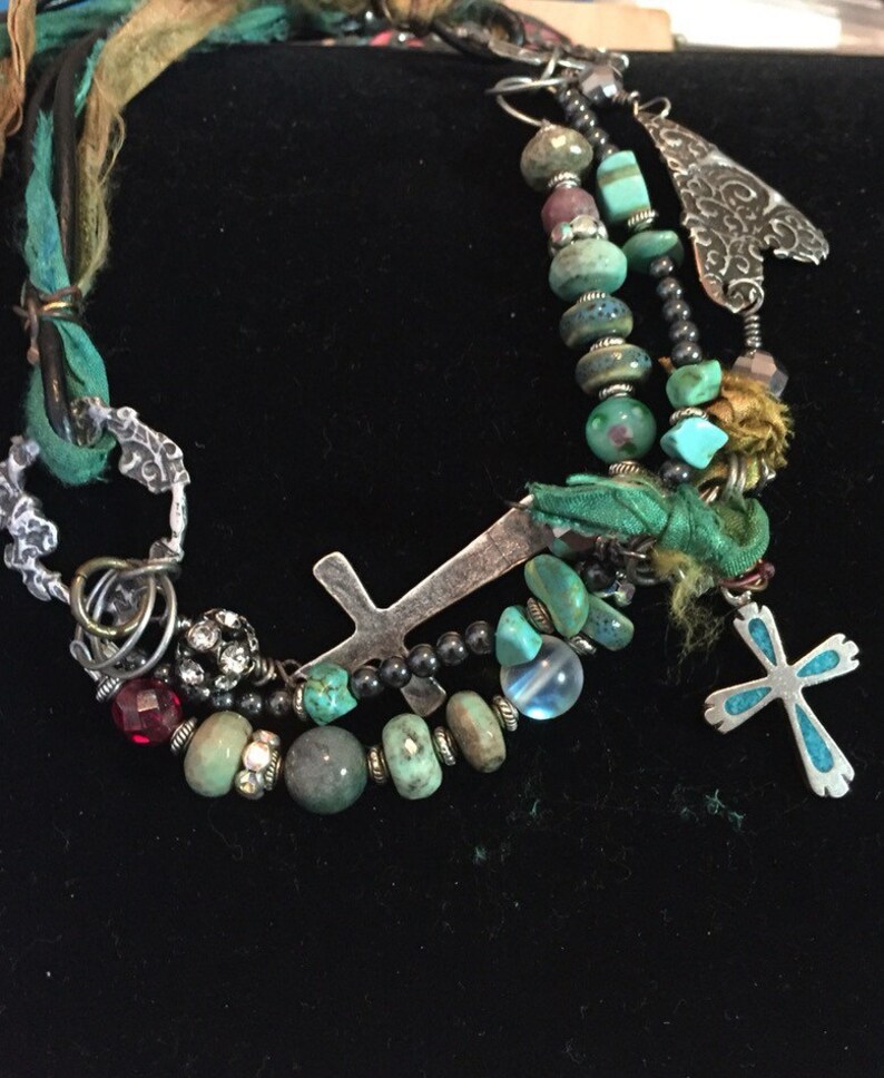 Mixed Media Necklace Etsy