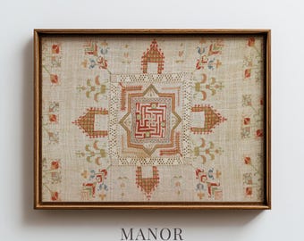 18th-Century Armenian Embroidered Sampler, Historic Textile Art (Digital Download) 2311
