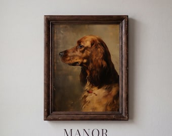 Vintage Red Setter Portrait, Antique Hunting Dog Printable Wall Art (Digital Download) 986