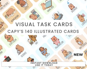 Visual Task Cards Autism ADHD | Morning Routine Chart Kids | Visual Schedule Printable | First Then Board | Daily Routine Cards