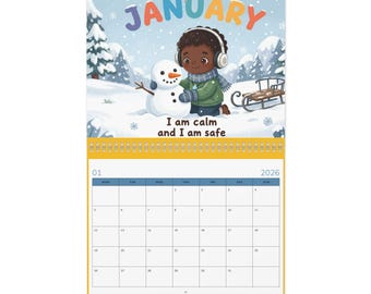 2026 Autism Affirmation Calendar for Black Boys|Positive Daily Affirmations|Neurodivergent Gift