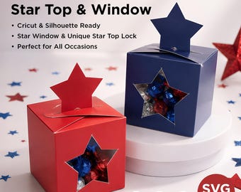 4 juli, Star Top & Star Window gunstdoos SVG-sjabloon
