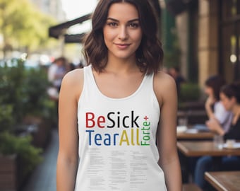 Be Sick Tear All Forte Plus-medicijntanktop | Tekstontwerp, kleurrijk lettertype