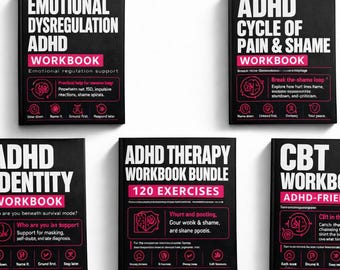 ADHD Emotional Regulation Workbook Bundle, CBT Tools, Trauma Journal (Digital PDF)