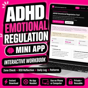 Interaktywny zeszyt ćwiczeń do regulacji emocji dla dorosłych | Refleksja nad zdrowiem psychicznym, dziennik i śledzenie wzorców