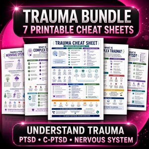 Trauma, PTSD & Complex PTSD Psychoeducation Handouts | Nervous System Client Printables for Therapists